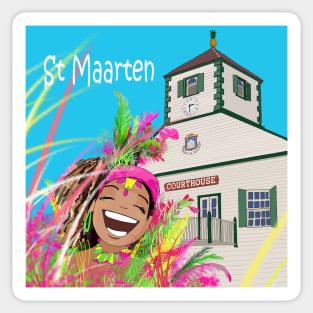 St Maarten, st martin, carnaval, courthouse, cultuur, happy Sticker